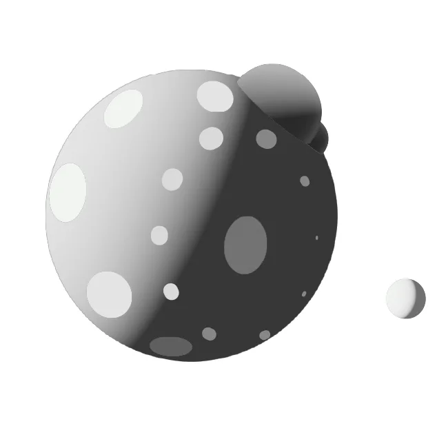 Schets Bolvormige UFO met Mysterieuze Lichtvlekken op NASA ruimtefoto AS09-26D-3729D